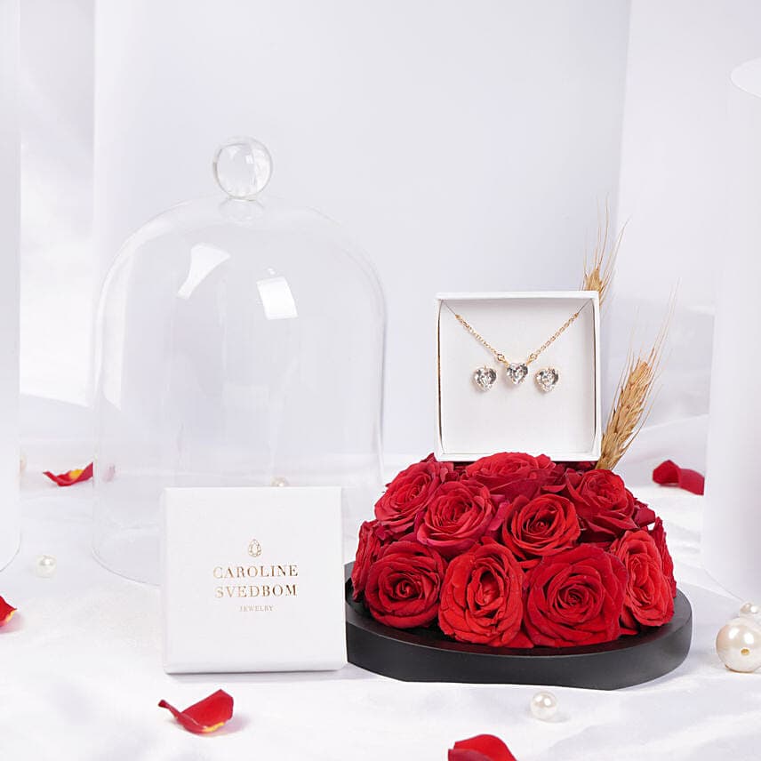 Caroline Valentina Heart Swarovski Crystals & Roses
